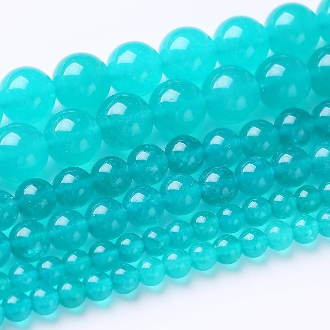 32PCS 12MM Amazonite Blue Chalcedony Stone Beads Energy Healing Beads by JIANJING