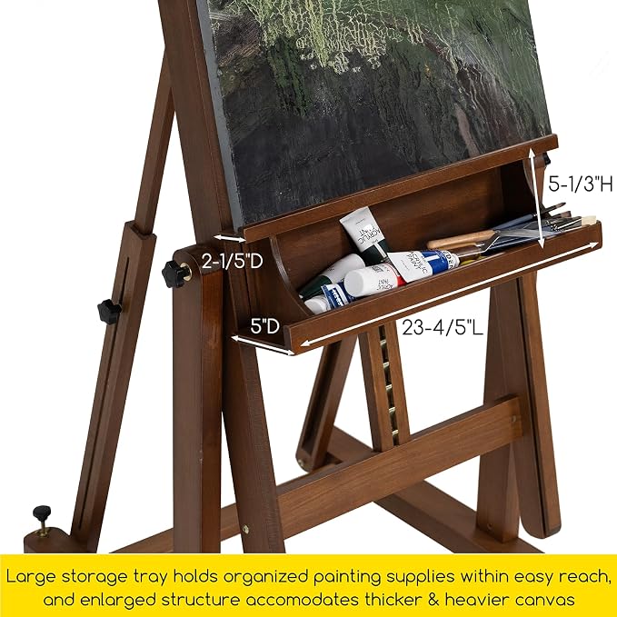 MEEDEN Enlarged Heavy-Duty H-Frame Easel: Artist Solid Beech Wooden Studio Easel - Image 5