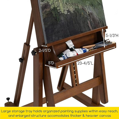 MEEDEN Enlarged Heavy-Duty H-Frame Easel: Artist Solid Beech Wooden Studio Easel - Image 5