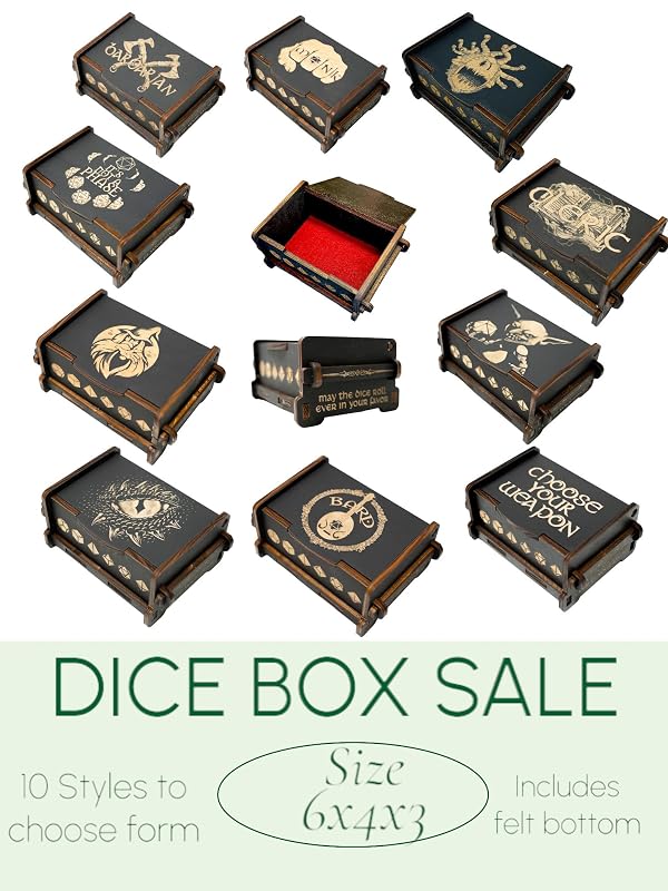 Dice Box - BLACK - 6x4x3 Also holds jewelry and great - Image 6