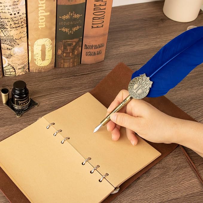 Quill pen ink set, Feather Pen and Ink Set, Antique Calligraphy Pen - Image 6
