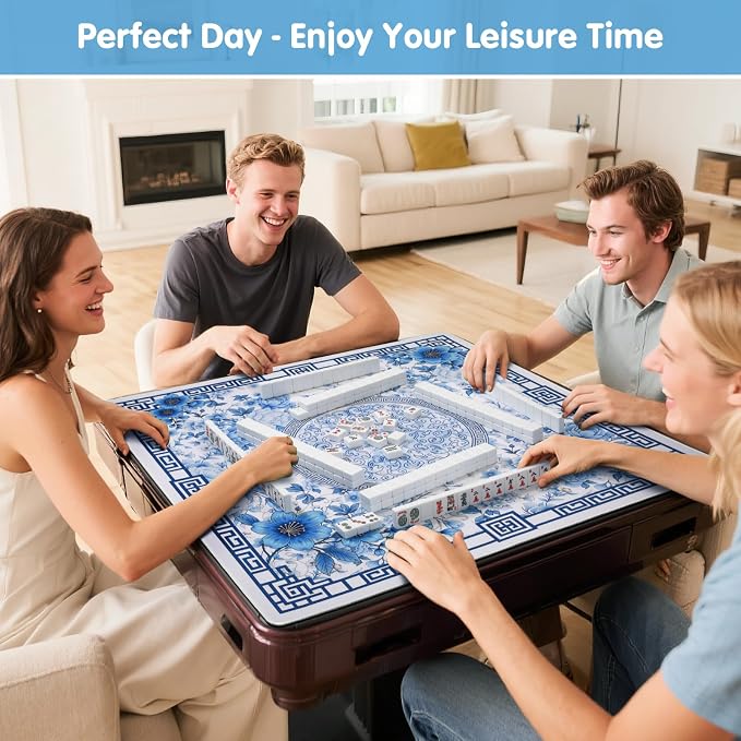 Mahjong Mat for Table 33x33 Inch, Noise-Reducing American Mahjong Mat, Mahjong - Image 2