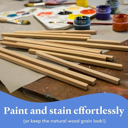 DIY Wooden Square Dowel Rod 3/16-inch x 36 Pack of 100 Hobby Wood Sticks - Image 4