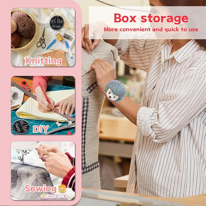 UzecPk Wrist Pin Cushion Kit, Sewing Products Including 2 Wrist Pin Cushion - Image 7