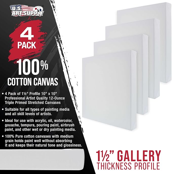 U.S. Art Supply Square Stretched Canvas - Image 2
