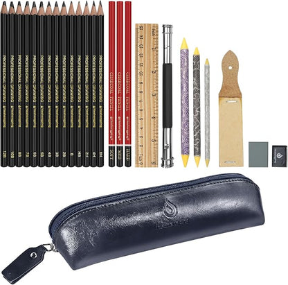 Heshengping, Sketching and Drawing Pencils Set-26 pack, Art Supplies Drawing Kit by Heshengping