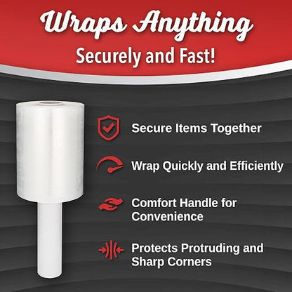 2 Pack Industrial Strength Mini Hand Stretch Wrap 5" 1000 Ft Roll 80 Gauge Thick - Image 5