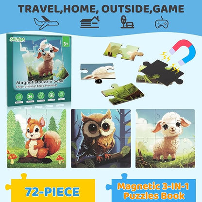 Puzzles for Kids Ages 3-5 2PK-72PCS-6 Animal Themes Magnetic Puzzles for Kids - Image 2
