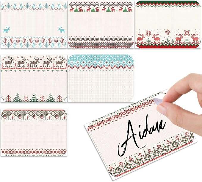 240 Pcs Ugly Sweater Name Tags Stickers by Engrowtic