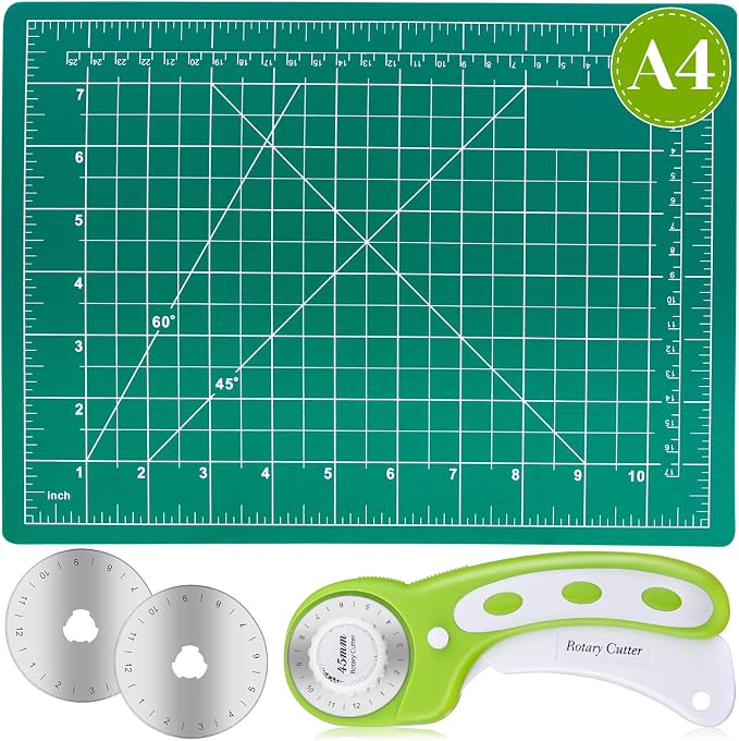 Rotary Cutter Set, Audab Self Healing Sewing Mats Rotary Cutter and Mat 45mm by Audab