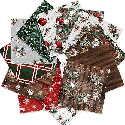 Christmas Scrapbook Paper 12×12, Merry Christmas Tree Deer Patterned Paper by iKammo