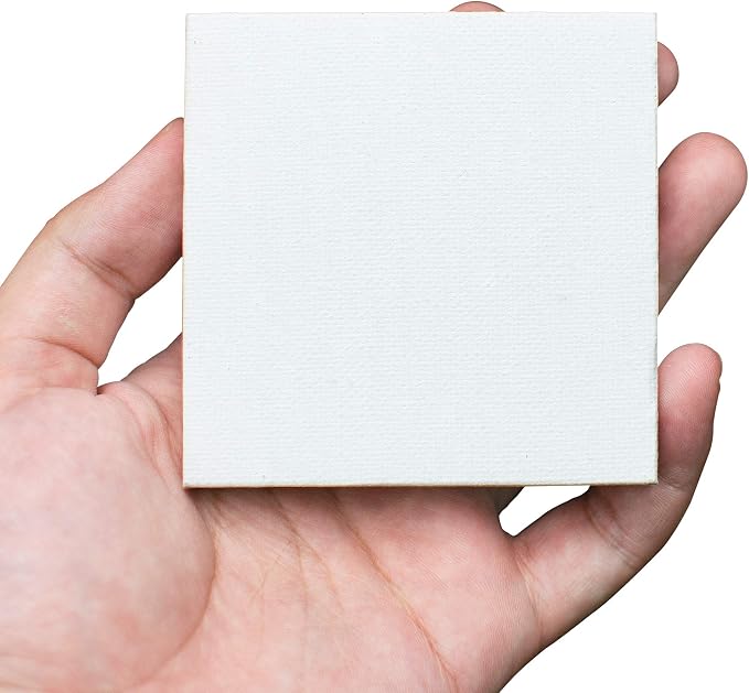 FIXSMITH 3x3 Inch Mini Stretched Canvas Easel Set- Bulk Pack of 12, Small - Image 4