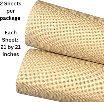 2 Sheets of Wheat 14 Count Aida Cloth – 21 x 21 Inch Pre-Cut Fabric Squares – - Image 2