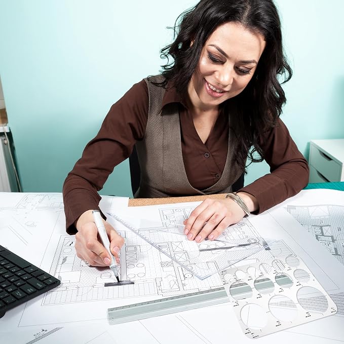 5 Pcs Interior Design Drawing Templates, Reusable Architectural Templates - Image 4