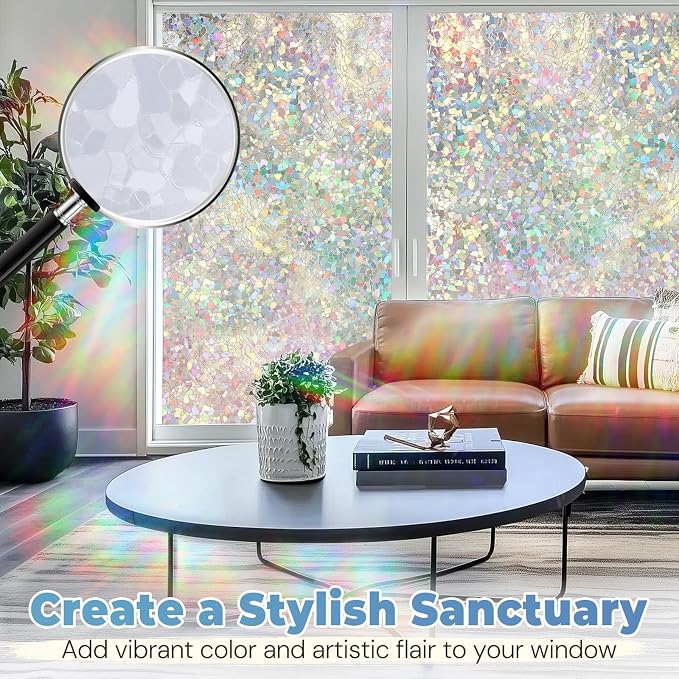 DOWELL Window Privacy Film Rainbow Film, Stained Glass Decorative Sticker - Image 2