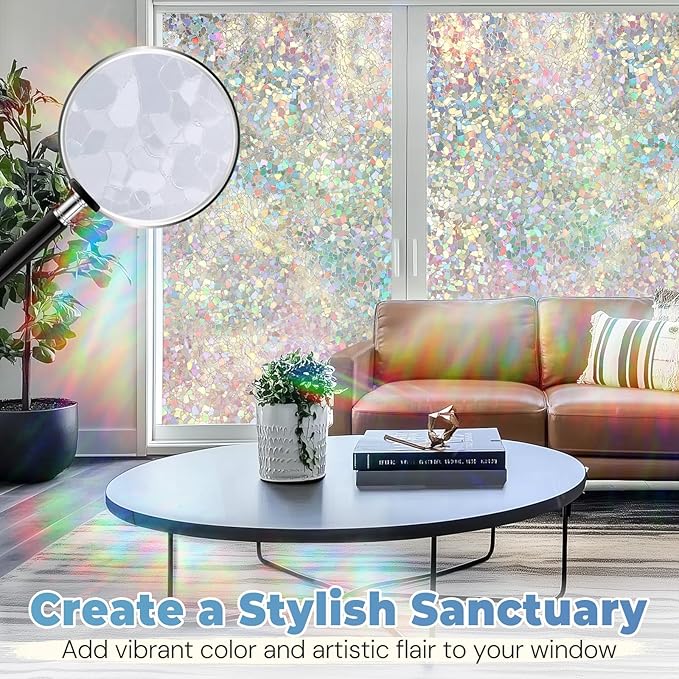 DOWELL Window Privacy Film Rainbow Film, Stained Glass Decorative Sticker - Image 2