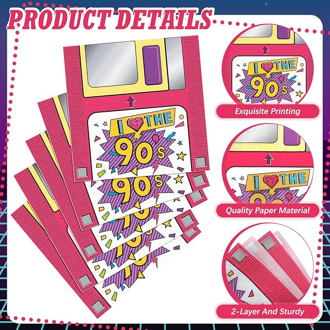 60 Pcs 90s Cocktail Paper Napkins 6.5 x 6.5 Inches Disposable Paper Napkins - Image 3