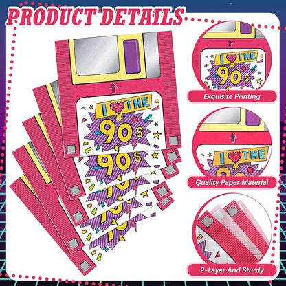 60 Pcs 90s Cocktail Paper Napkins 6.5 x 6.5 Inches Disposable Paper Napkins - Image 3