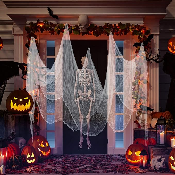 Boao Halloween Cheese Cloth 85 x 197 Inch White Cheesecloth Roll - Image 6