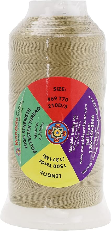 Mandala Crafts Beige Heavy Duty Thread - Image 3