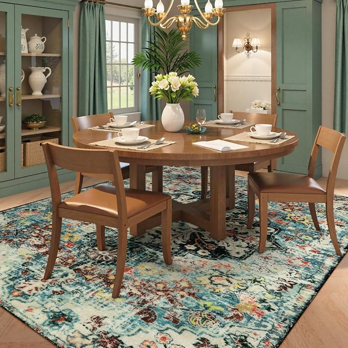 Lahome Boho 8x10 Rugs for Living Room, Teal Washable Rugs for Bedroom Aesthetic - Image 8