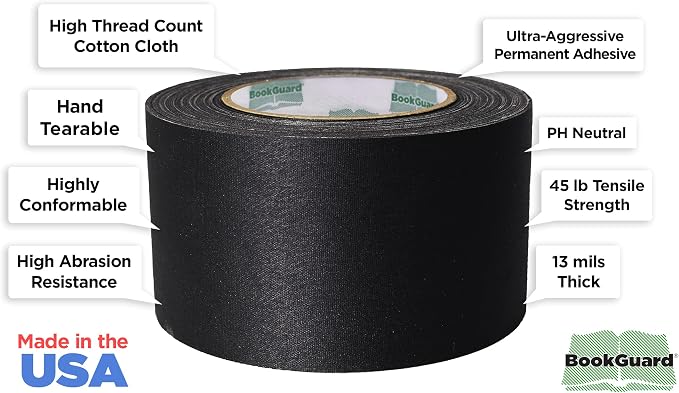 BookGuard Premium Bookbinding Repair Cloth Tape, 30 Yard Roll, 3 inch - Image 2