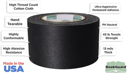 BookGuard Premium Bookbinding Repair Cloth Tape, 30 Yard Roll, 3 inch - Image 2