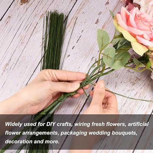 PATIKIL 32 Inch 22 Gauge Floral Stem Wire, 3 Pack/120 Pieces Bouquet Stem Paper - Image 5