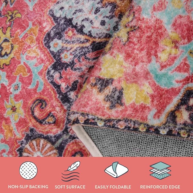 Lahome Bohemian Floral Medallion Area Rug - Image 7
