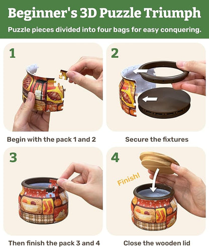 PieceRelax 3D Puzzle Jar 64 Plastic Pieces - Image 7