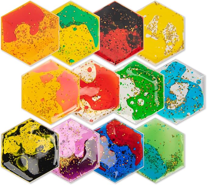 Art3d Hexagon Sensory Fidget Liquid Motion Tiles by Art3d