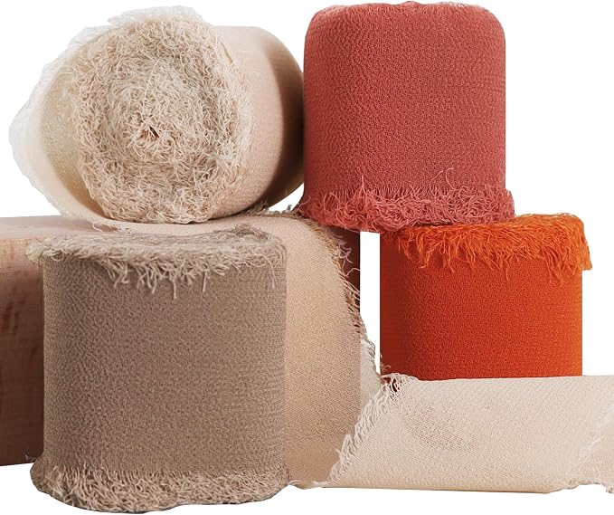 TONIFUL 4 Rolls Silk Chiffon Ribbon 1-1/2 Inch x 22 Yards by TONIFUL