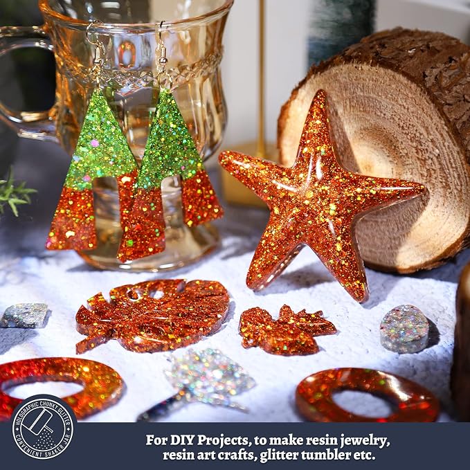 LEOBRO Brown Glitter, 160G/5.64OZ Holographic Chunky Glitter - Image 4