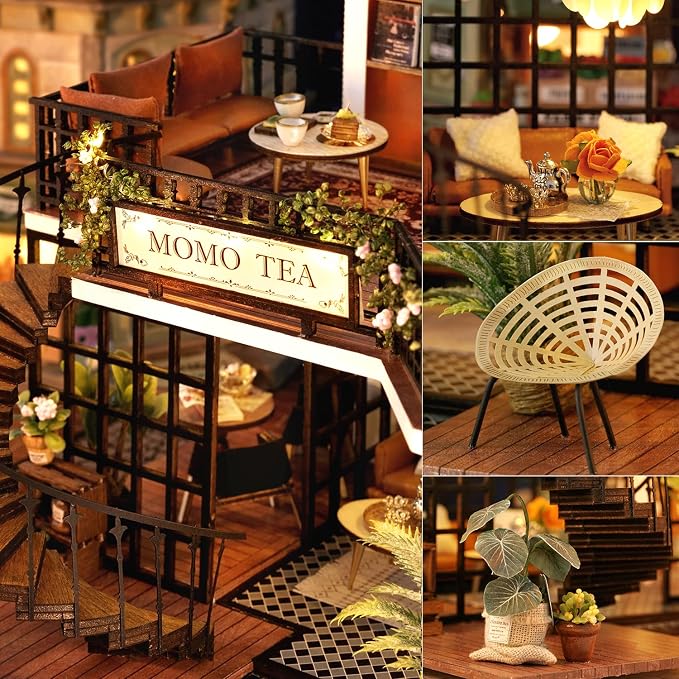 TuKIIE DIY Miniature Dollhouse Furniture Kit, 1:24 Scale Creative Room Wooden - Image 4