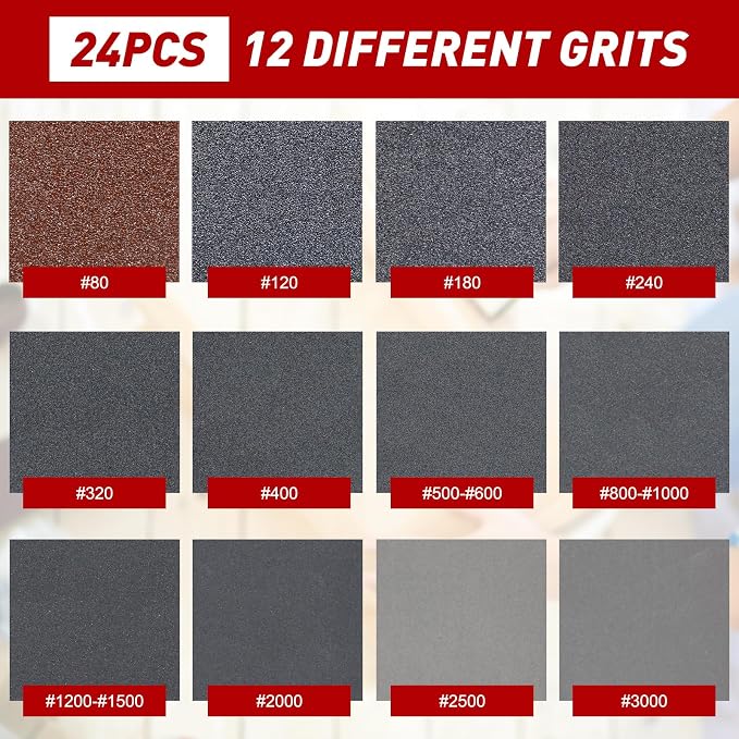 24 Pcs Sanding Sponge 320 Grit, Washable & Reusable Sanding Blocks - Image 3