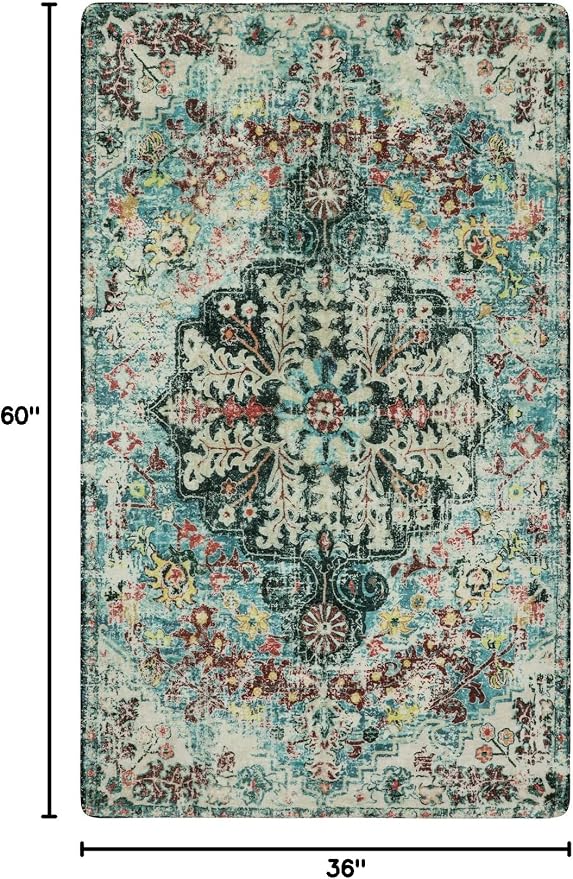 Lahome Bohemian Floral Medallion Area Rug - Image 2