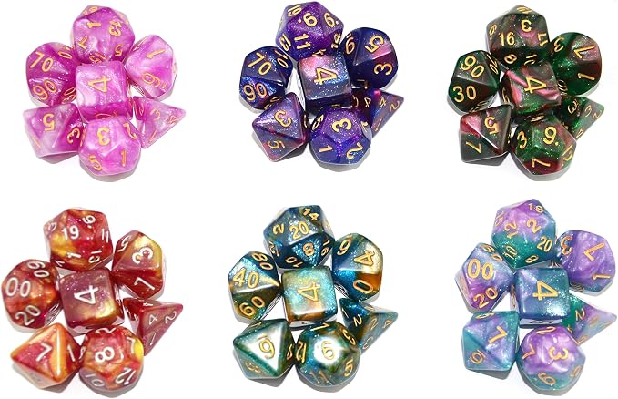 SmartDealsPro 6 x 7 Sets Glitter Polyhedral Dice Sets - Image 4