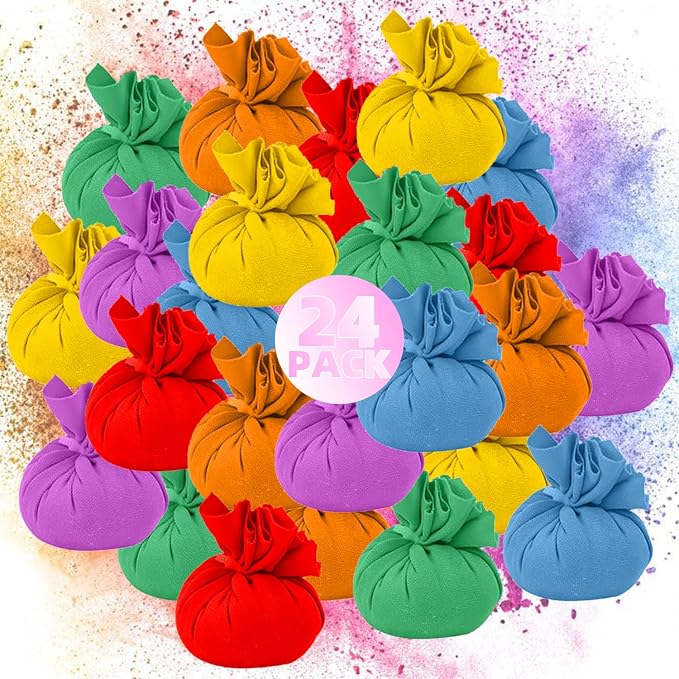 ARELUX Color Powder Balls-24 Packs Holi Powder Colors Chalk Balls, 200+ Throws by ARELUX