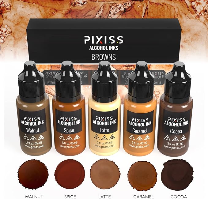 Pixiss Brown Alcohol Ink Set - Image 2