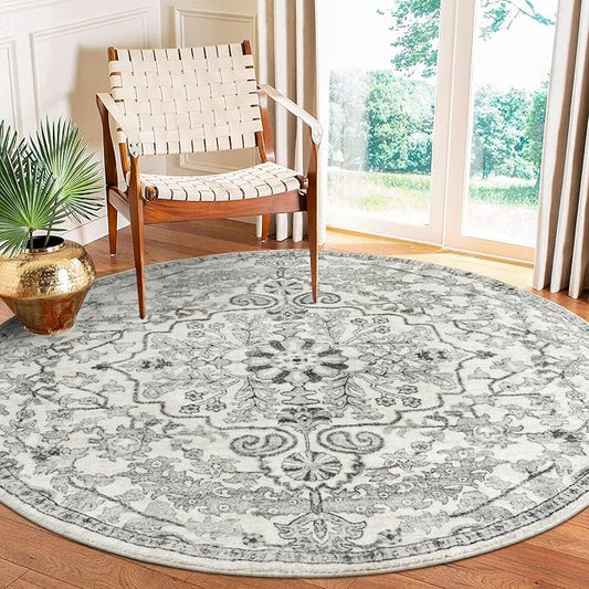 Lahome Bohemian Washable Round Rug, Large Round Rugs 6ft Non Slip Circle Rugs by Lahome