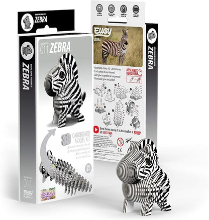 Eugy Zebra 3D Puzzle, 26 Piece Eco-Friendly Educational Toy Puzzles - Image 2