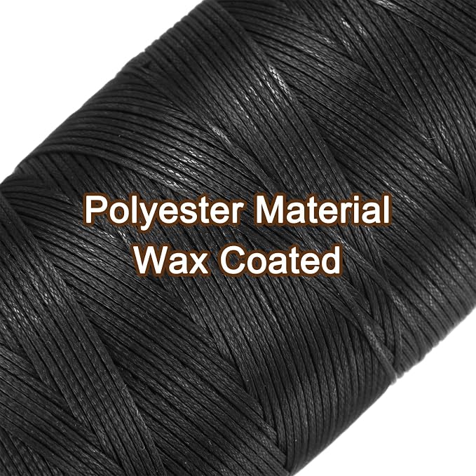 Uxcell 150D 0.8mm Flat Waxed Thread, 284 Yards Polyester, Leather Sewing Waxed - Image 4