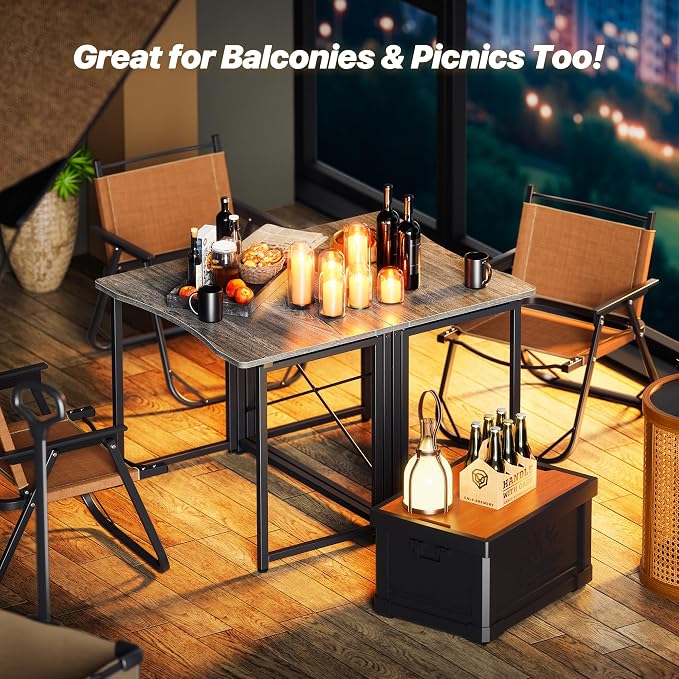 Huuger Folding Desk for Small Spaces, 31.5 Inch Foldable Computer Table - Image 6