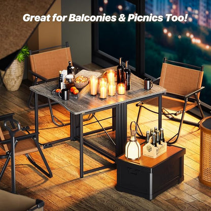 Huuger Folding Desk for Small Spaces, 31.5 Inch Foldable Computer Table - Image 6