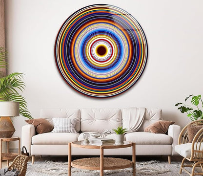 My Photostation.com 15.8'' Diameter Colorful Concentric Circles Round Glass - Image 3
