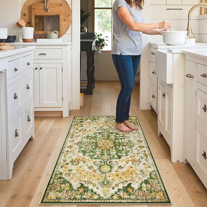 Lahome Bohemian Floral Medallion Area Rug - Image 3
