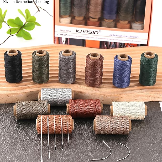Round Polyester Waxed Thread 0.55mm, 12 Neutral Colors 76 Yards/Spool Wax - Image 8