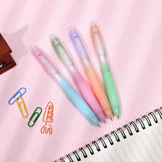 Temiary 4 Pcs Erasable Gel Pens & 10 Pcs Refills, Retractable Ink Pen - Image 8