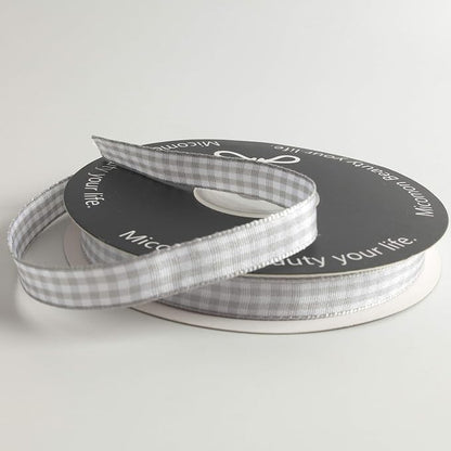 Gray Gingham Plaid Checked Ribbon 25 Yards Each Roll 100% Polyester - Image 6