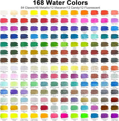Watercolor Paint Set 168 Colors Including Metallic, Watercolor Kit - Image 7